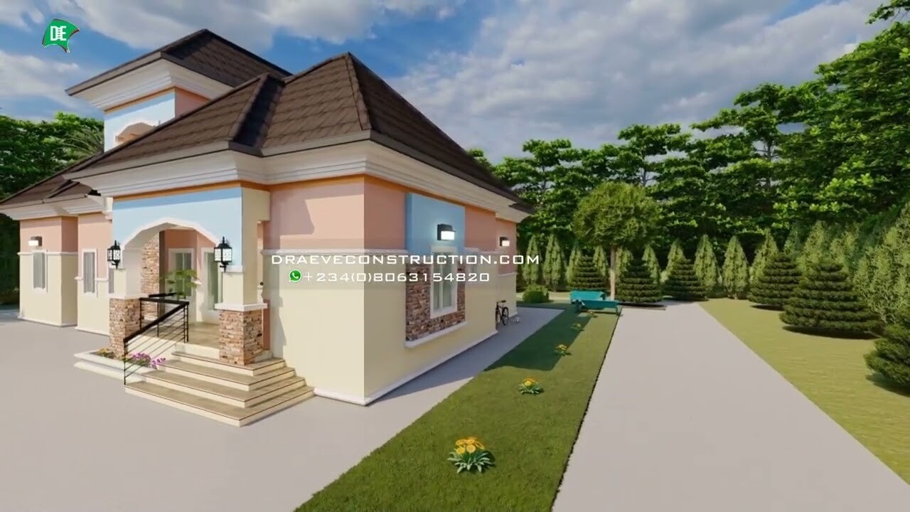 4 Bedroom Bungalow with Penthouse Plan Preview | Nigerian House Plans