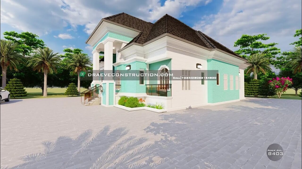 5 Bedroom Bungalow Floorplan Design with Waiting room |Nigerian House plans