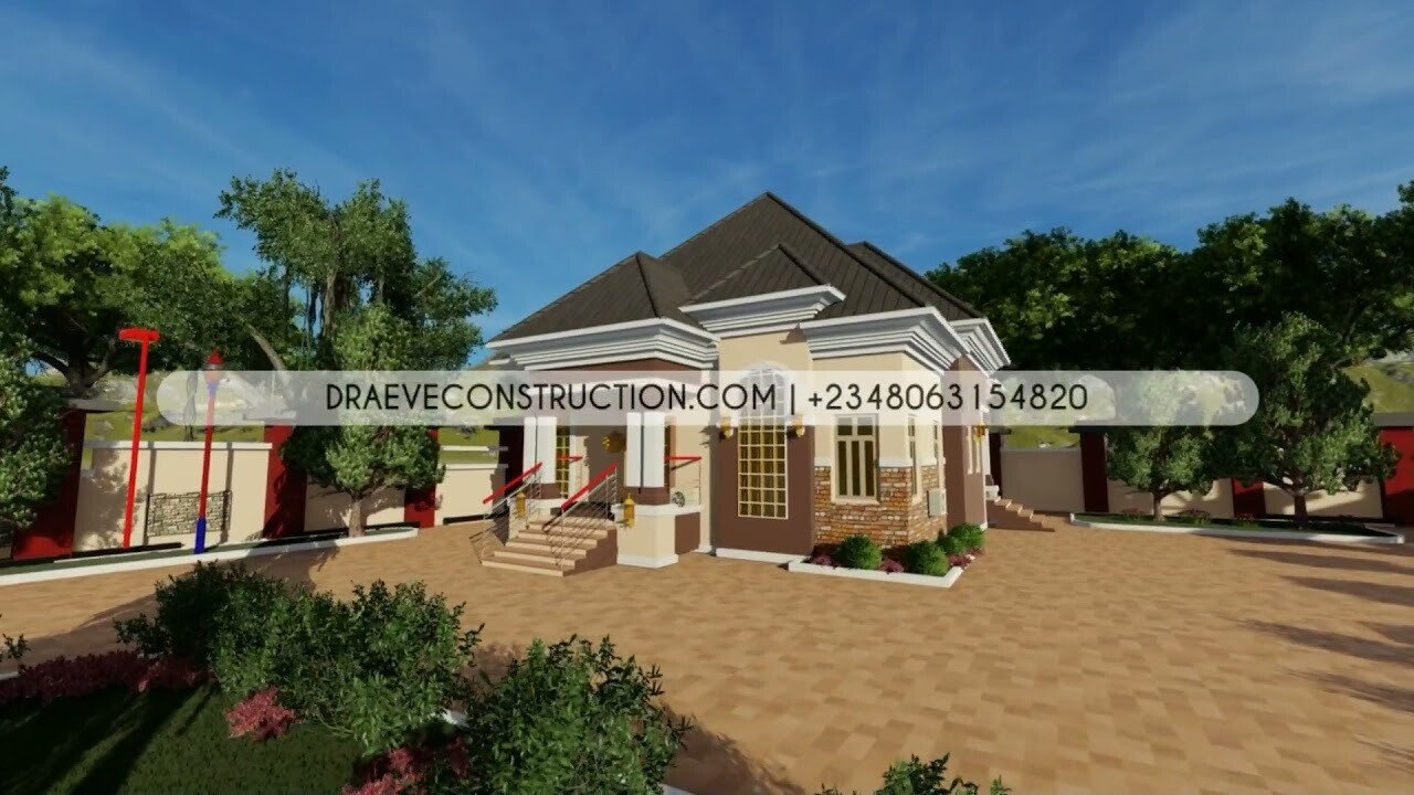 4 Bedroom Bungalow House Plan Preview with Video Animation