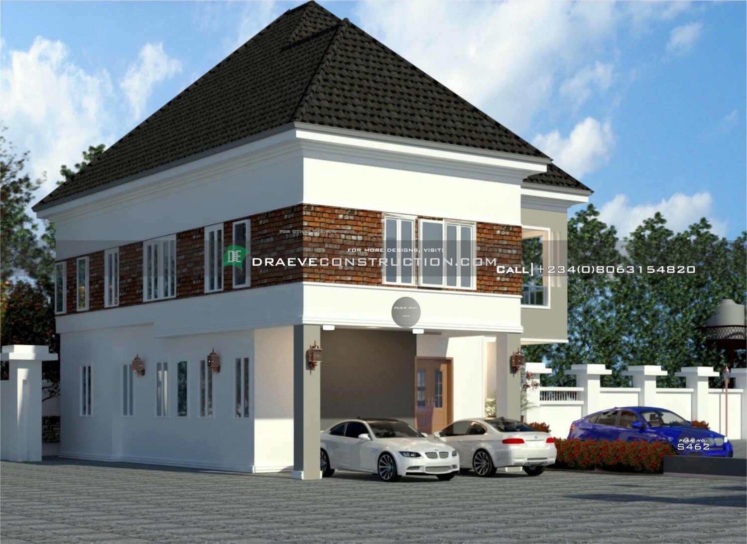 1 Unit of 3 &amp; 4 Bedroom Flats House Plan Design