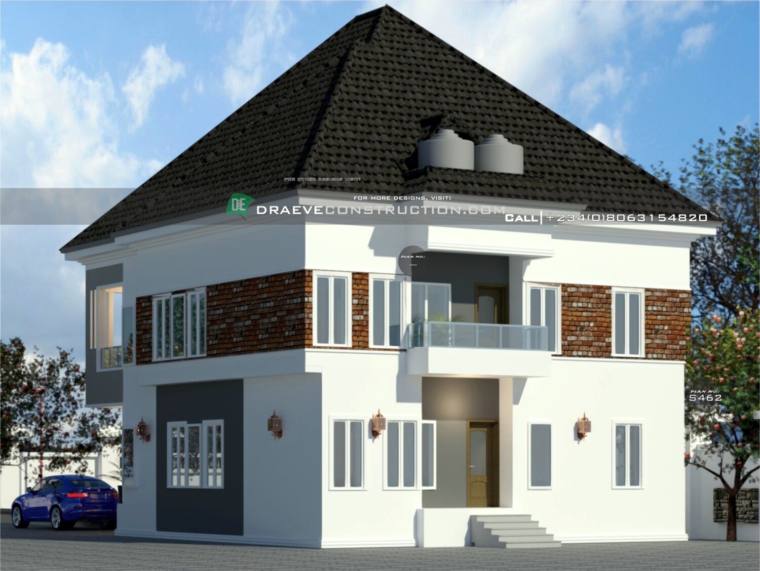 1 Unit of 3 &amp; 4 Bedroom Flats House Plan Design