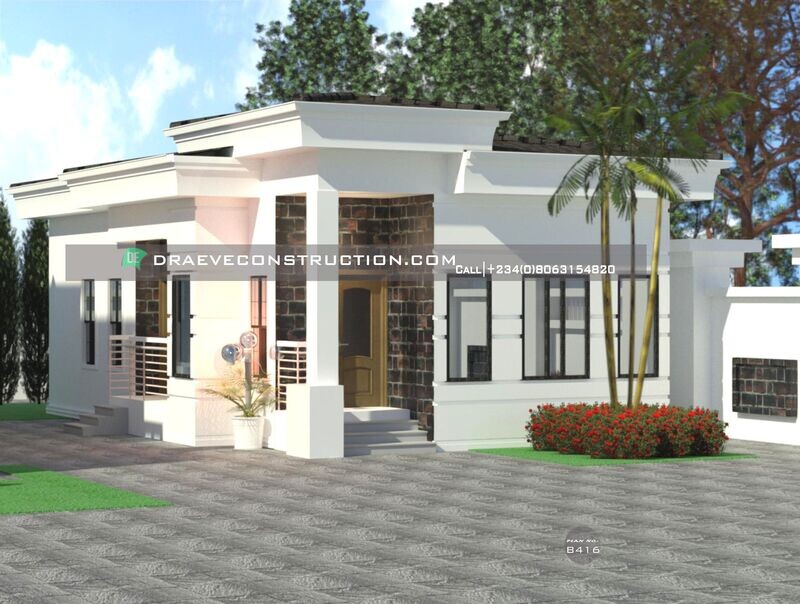2 Bedroom Bungalow with Flatroof Design Floorplan