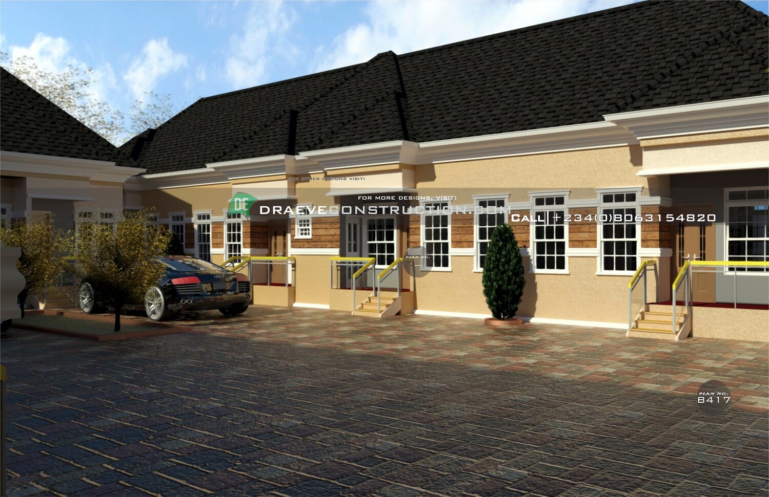 4 Units of 1 Bedroom Flat Apartments Floorplan