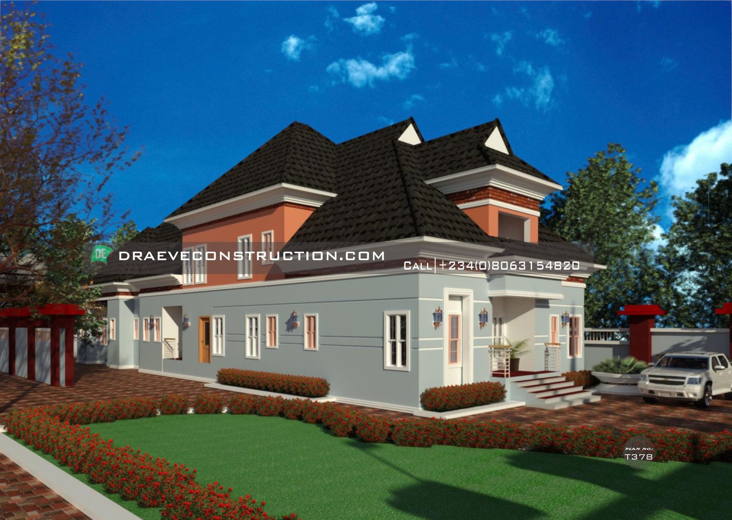 3 Bedroom Penthouse with Three 1 Bedroom Flats Floorplan | Nigerian House designs