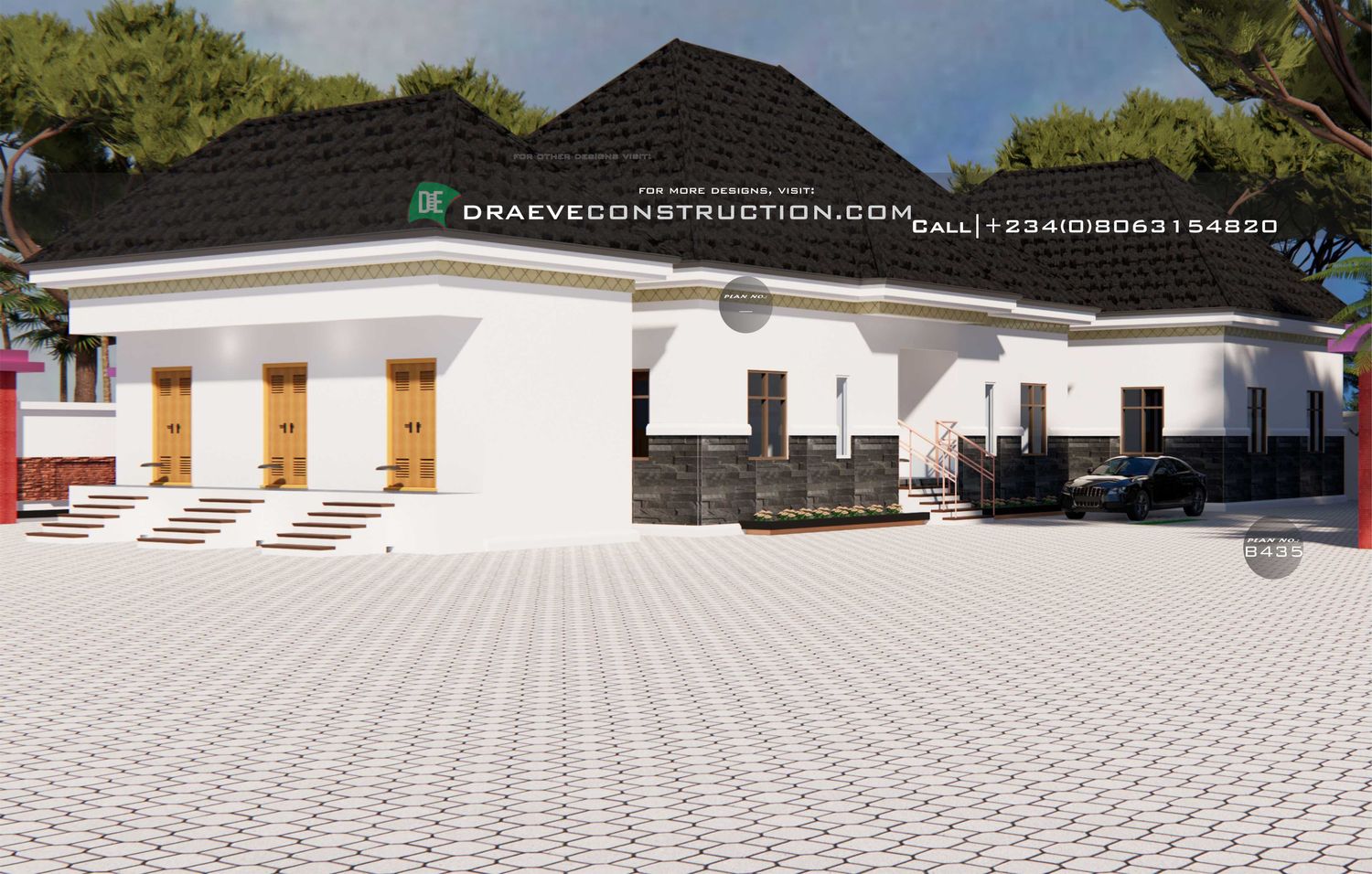 2 Bedroom Bungalow with 2 units of Selfcontain &amp; 3 Shops with 2 units of 1 bedroom Flat BQ