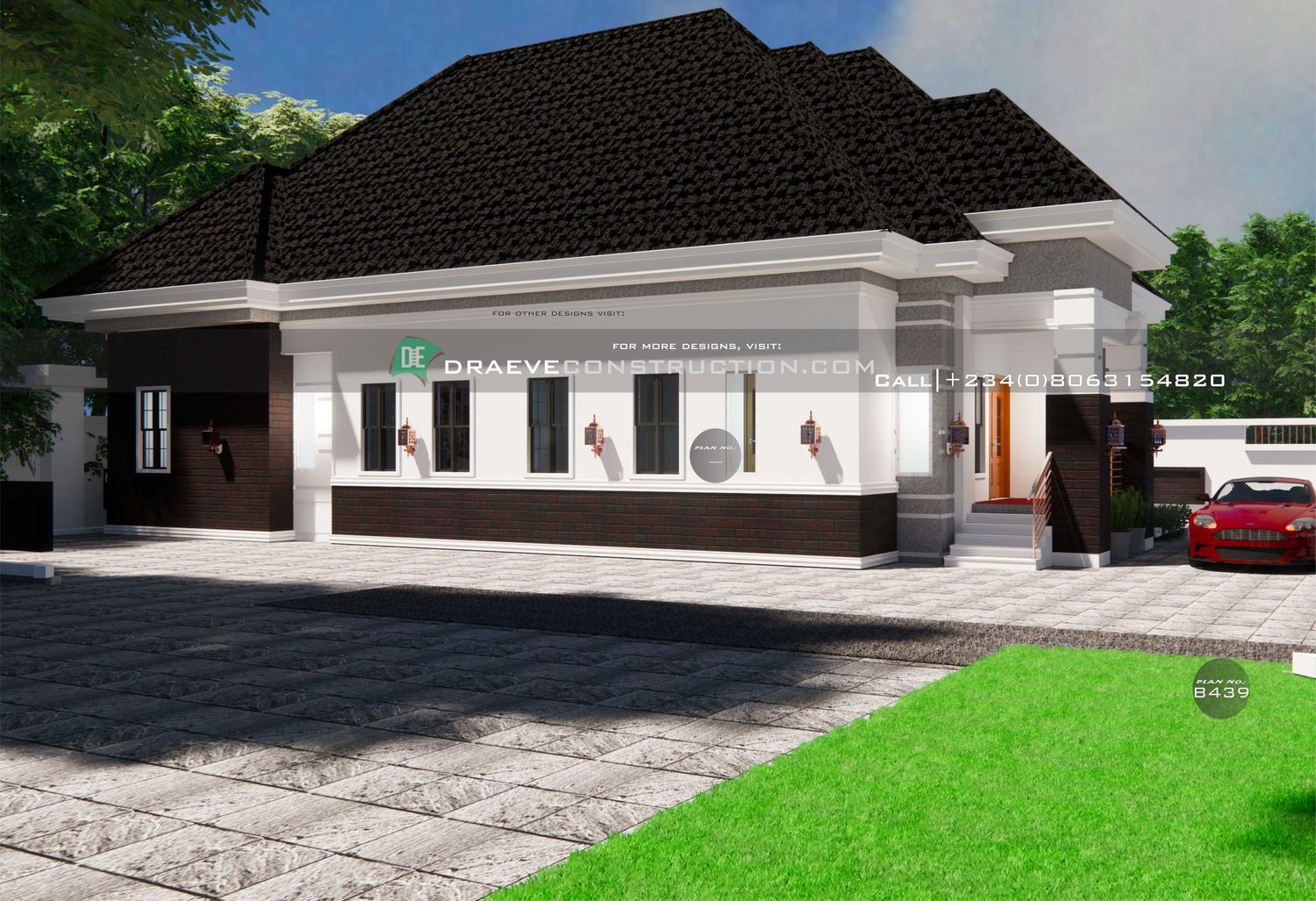 4 Bedroom Bungalow Floorplan Design with Anteroom | Nigerian House Plans