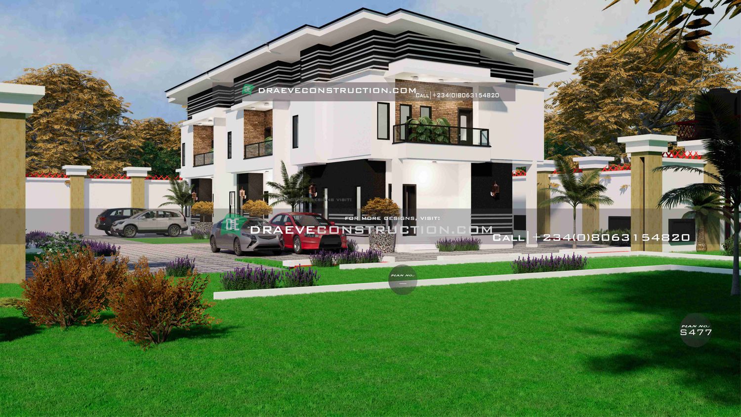 3 Units of 2 Bedroom Duplex Apartments Design | Nigerian House Plans