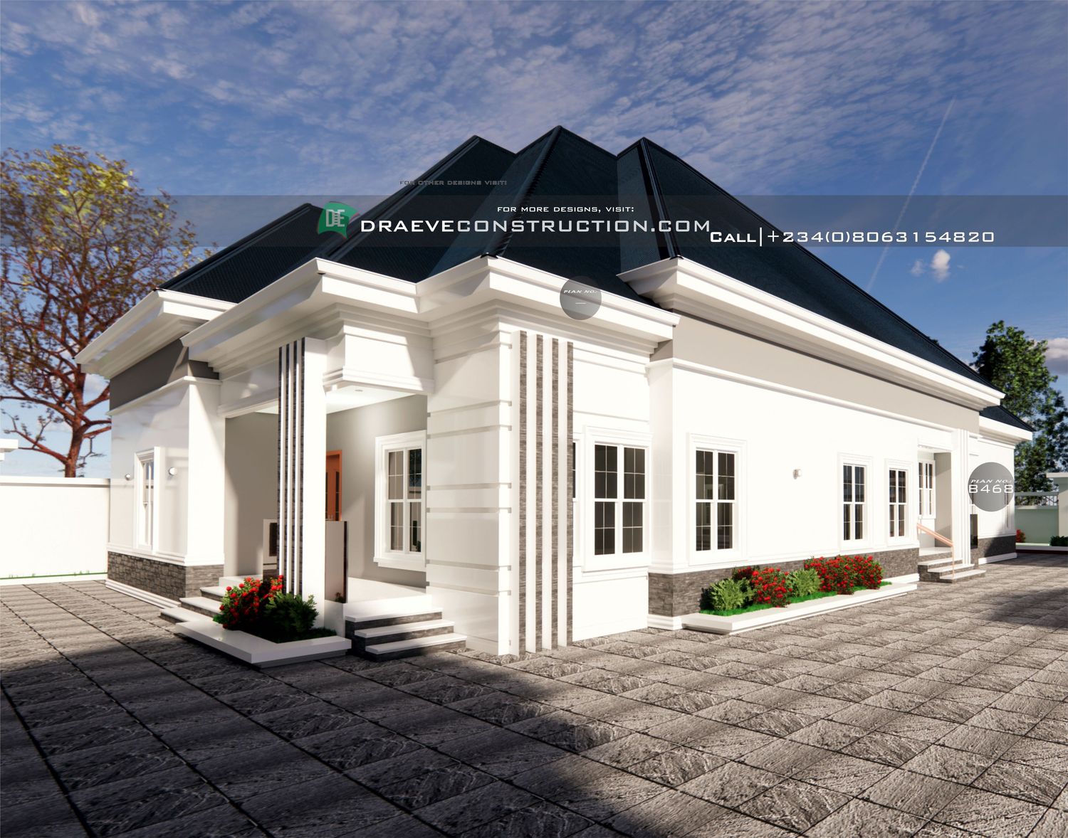 4 Bedroom Bungalow Floor Plan Design with Anteroom | Nigerian House Plans