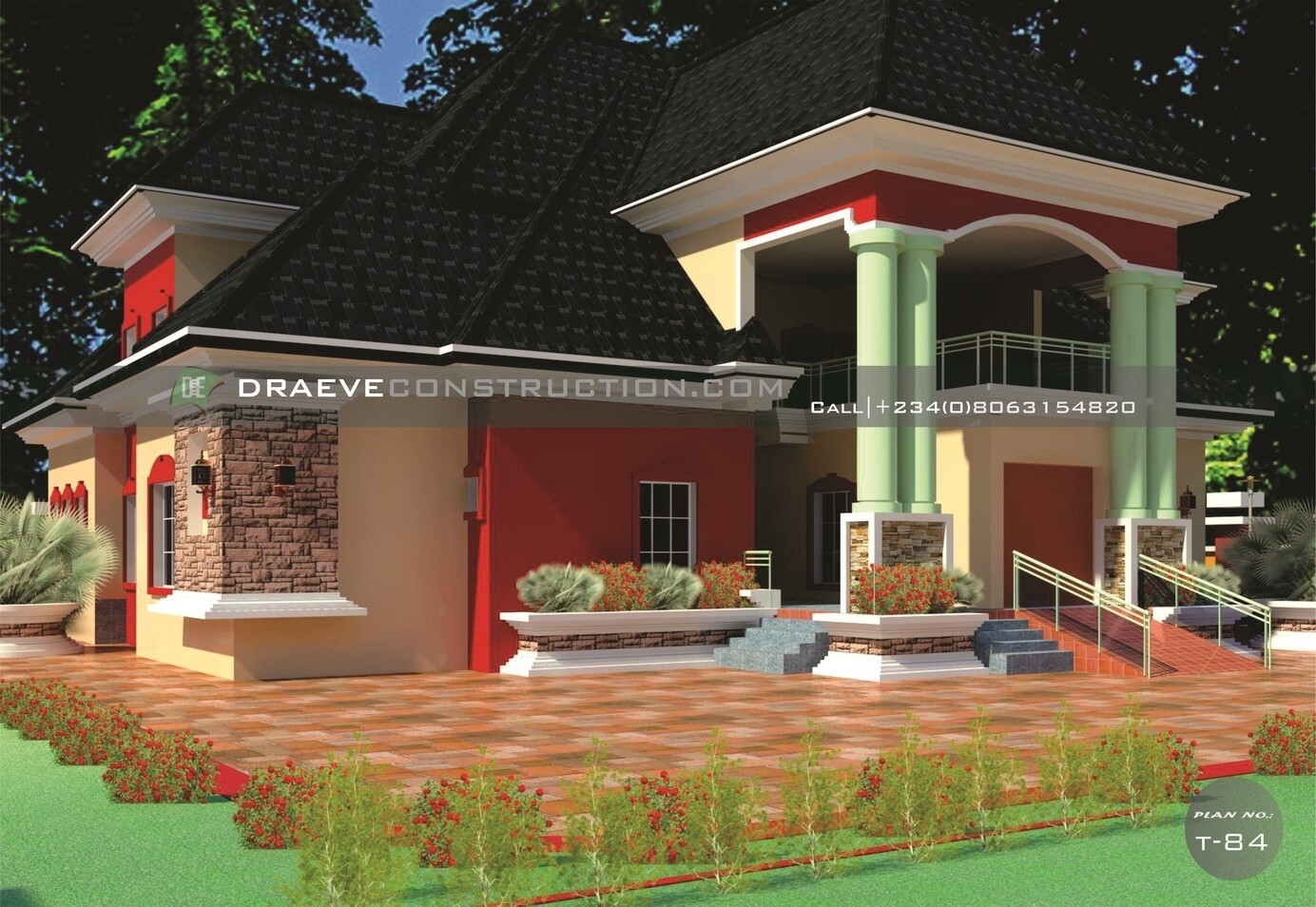 8 Bedroom Penthouse Floor Plans with Key Construction Materials Estimate | Nigerian House Plans