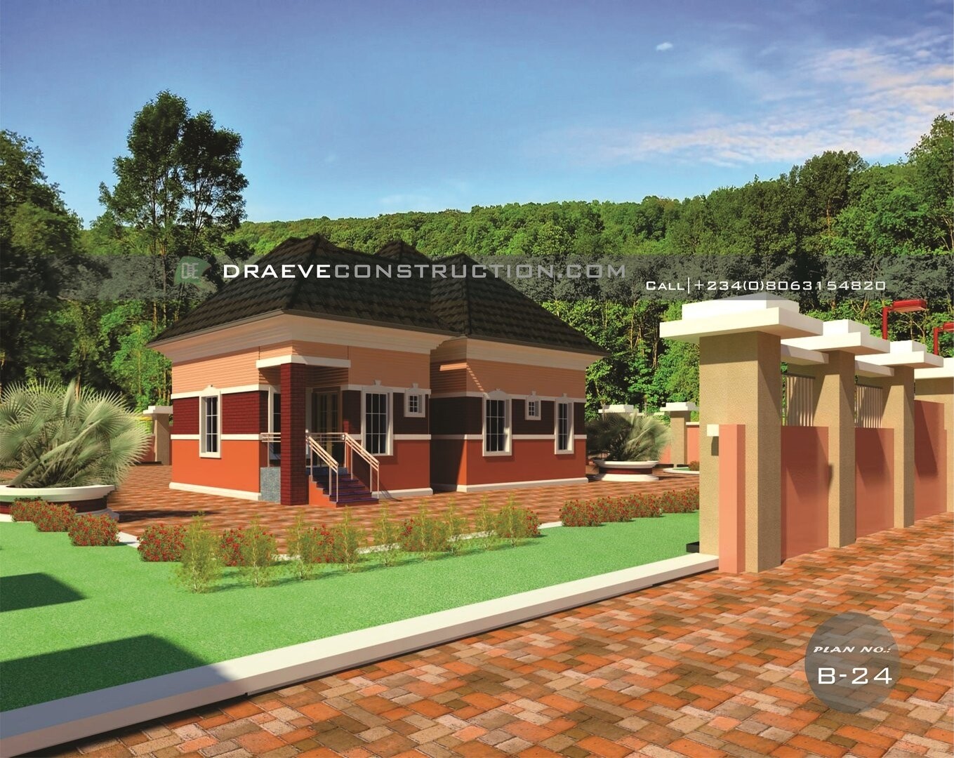 3 Bedroom Bungalow Design Floorplan with Key Construction Materials Estimate | Nigerian House Plans