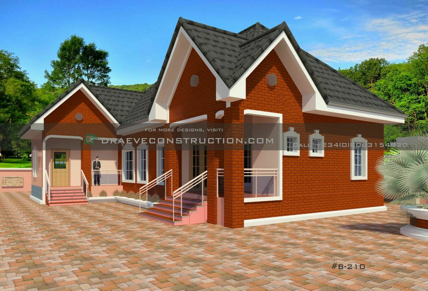 3 Bedroom Bungalow with Selfcontain Floorplan and Key Construction Materials Estimate | Nigerian House Plans