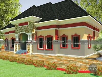 2 Units of 2 Bedroom Flats Floorplan with Key Construction Materials Estimate | Nigerian House Plans