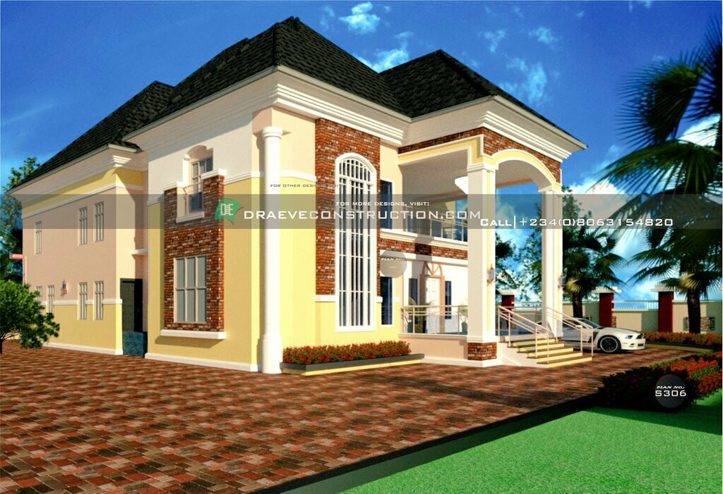 5 Bedroom Duplex Floorplans with Key Construction Materials Estimate  | Nigerian House Plans