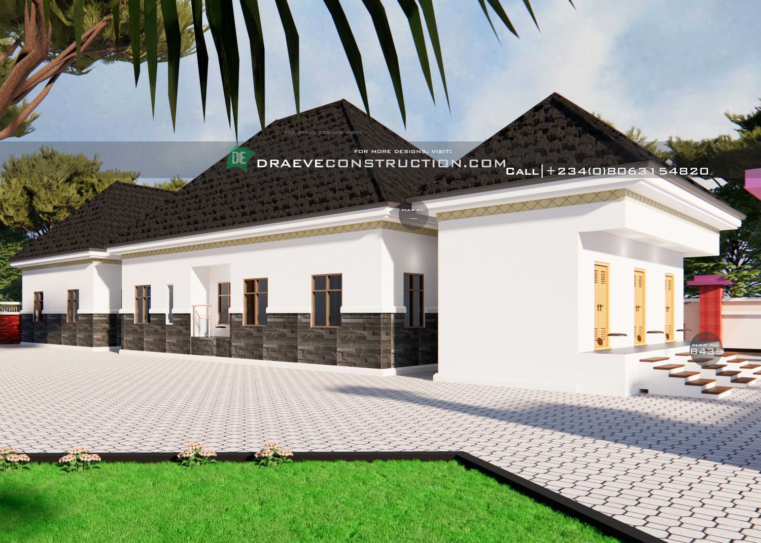 2 Bedroom Bungalow with 2 units of Selfcontain &amp; 3 Shops with 2 units of 1 bedroom Flat BQ