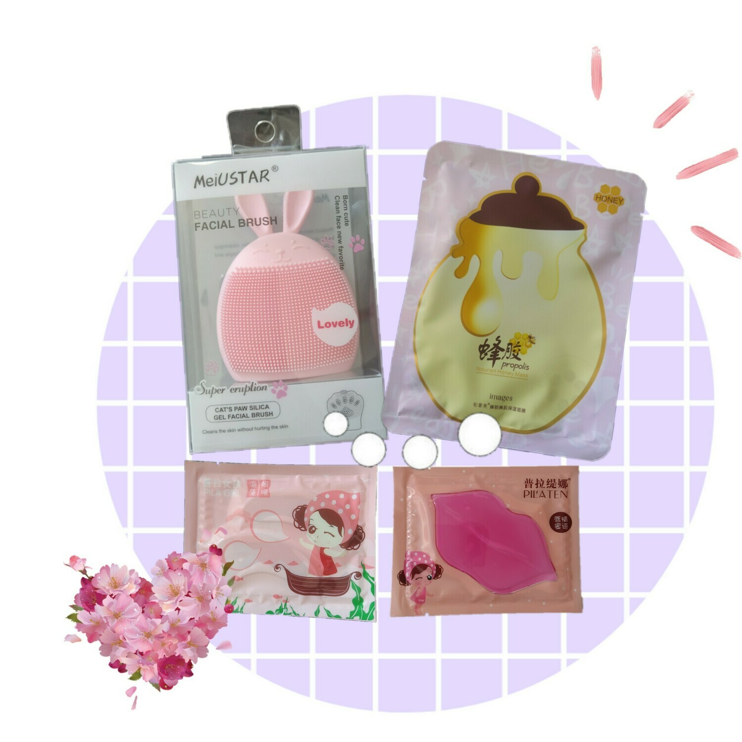 Pack de tres mascarillas y exfoliante