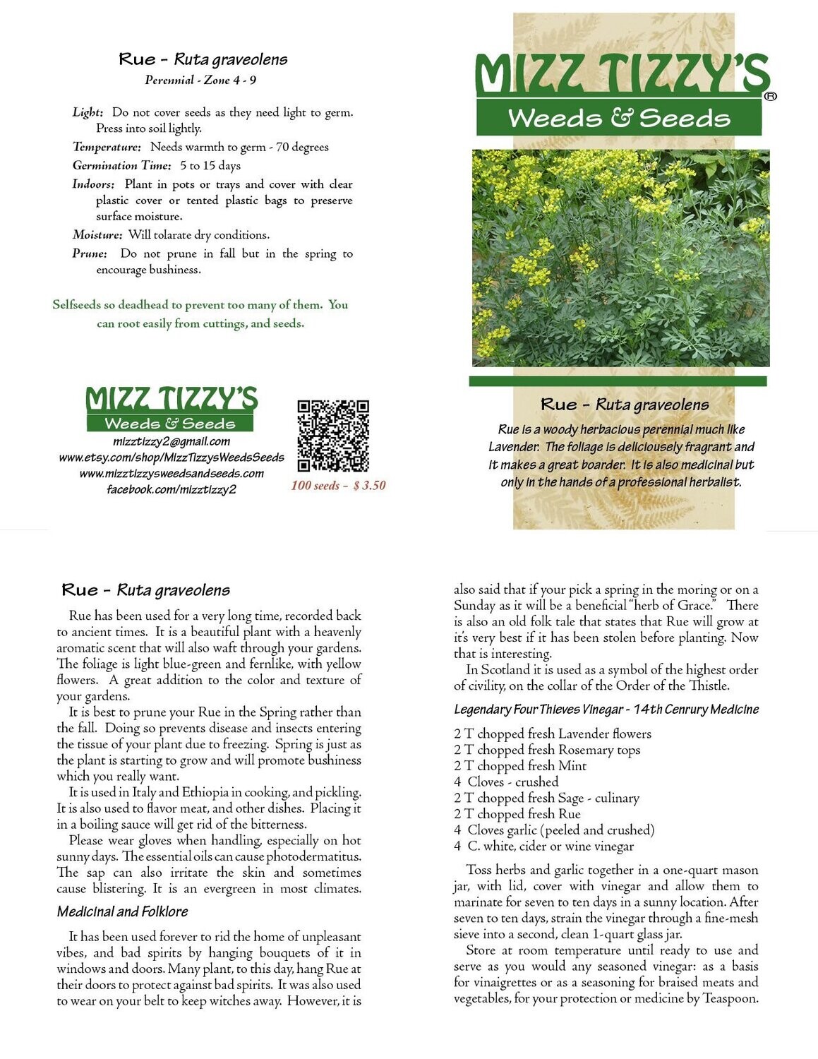 Rue - Ruta graveolens - Dried herb