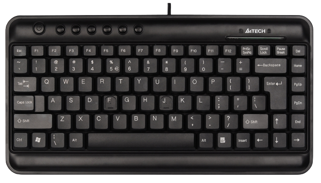 (Renew) A4tech KL5 - Black Mini Compact Office Keyboard
