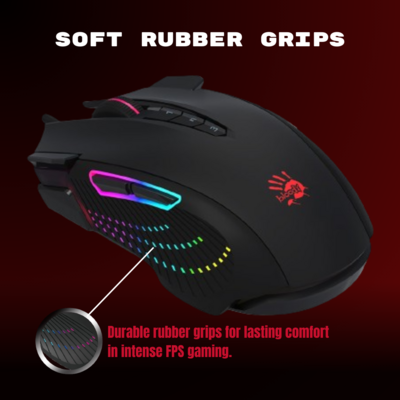 J90s RGB Ambidextrous Gaming Mouse - Black