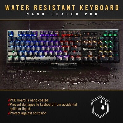 (Renewed) B820 Classic Full-Size Light Strike LK2 Optical Gaming Keyboard - Blue Switch