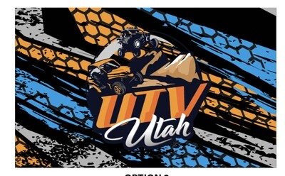 Orange and Blue UTV Utah Flag (12x18