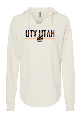 UTV Utah Cream Womens Wave Wash Hooded Pullover