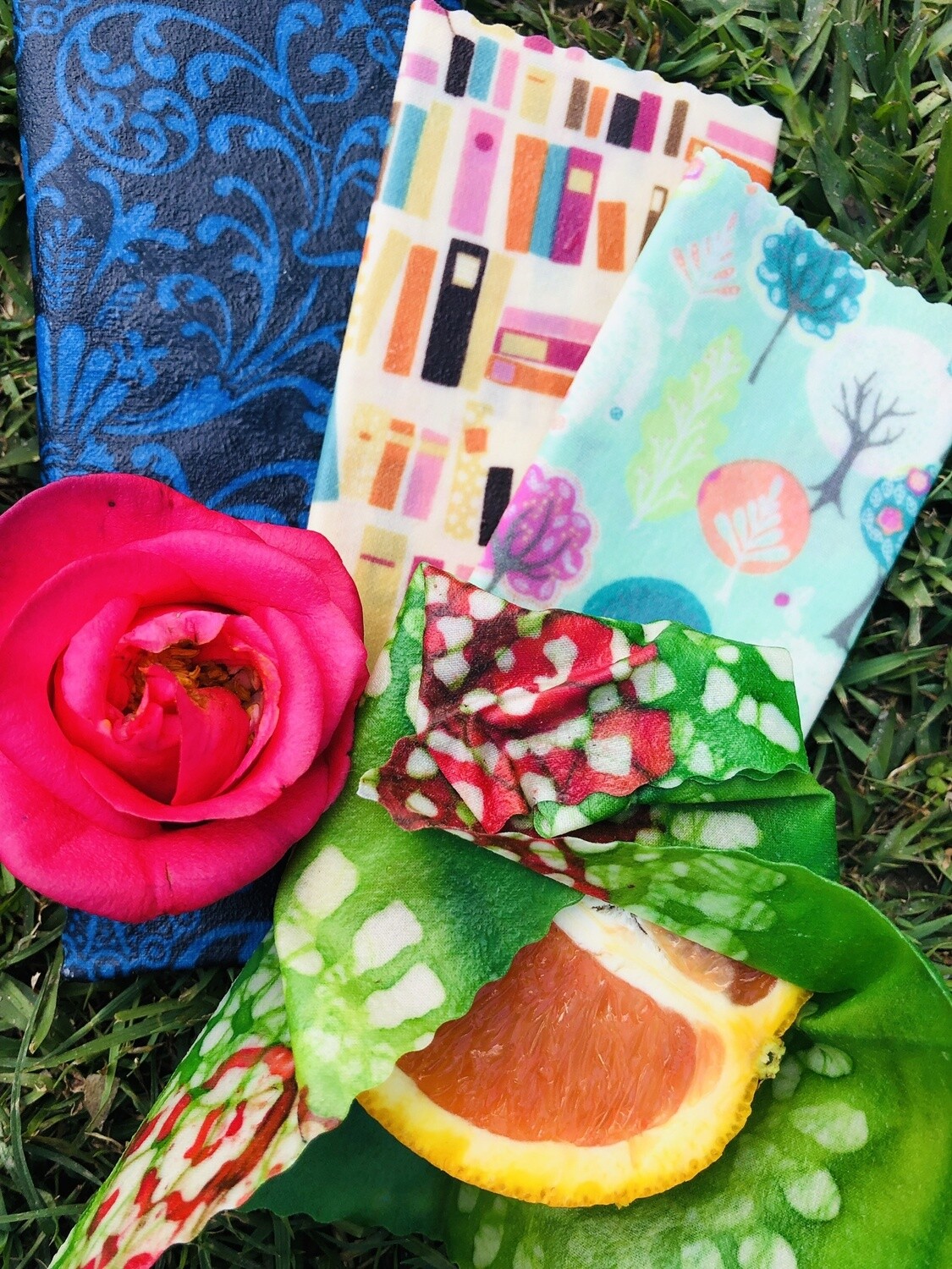 Organic Beeswax Food Wraps PACK OF THREE! Large/medium/small. Made with love