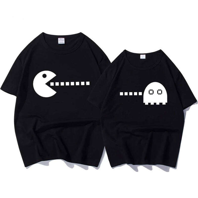 Pac-man &amp; Ghost type love | 2 t-shirts