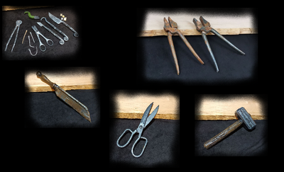 Handwerksmaterial, Feldscherbedarf etc.