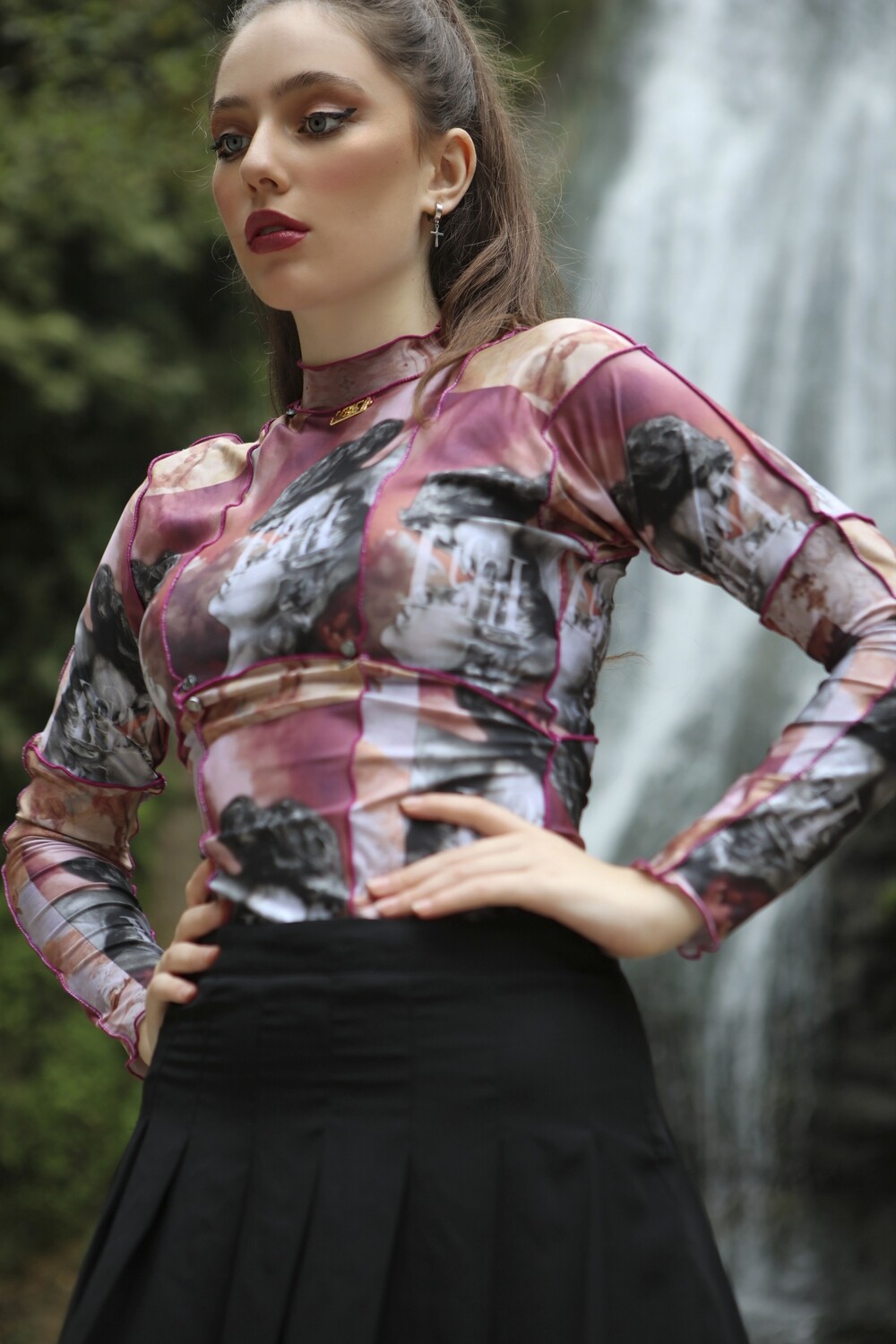 Pink night angel high neck