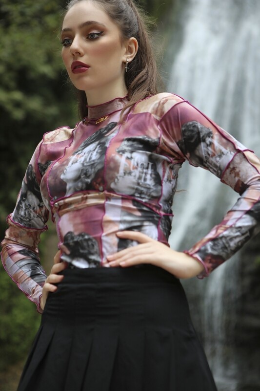 Pink night angel high neck