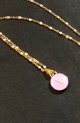 LV Lilac Bag Charm Pink Necklace