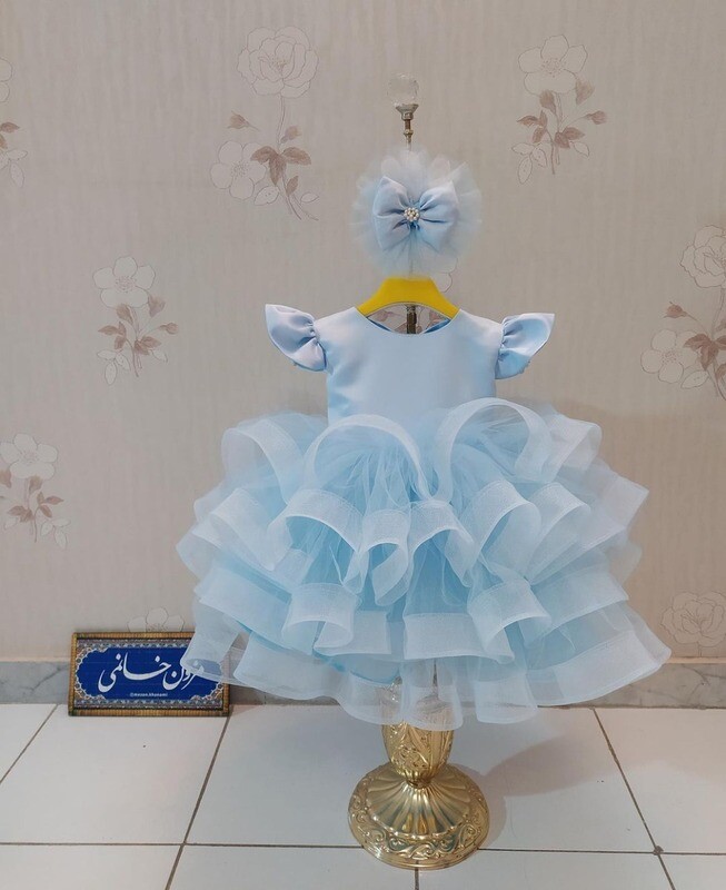 Blue Kids Frock -Complementary Hairband -Blue Colour Blue Kids Frock -Complementary Hairband -Blue Colour