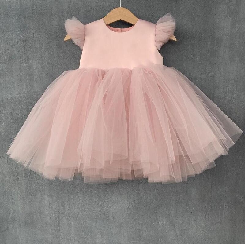 Designer Kids Ruffle Frock - Dark Peach Designer Kids Ruffle Frock - Dark Peach