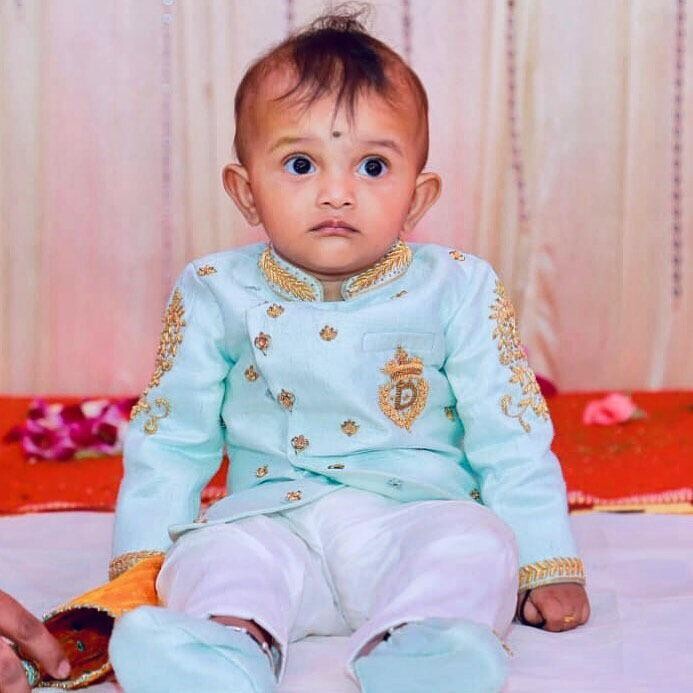 DESIGNER- KIDS -SHERWANI - sky blue colour DESIGNER- KIDS -SHERWANI - sky blue colour