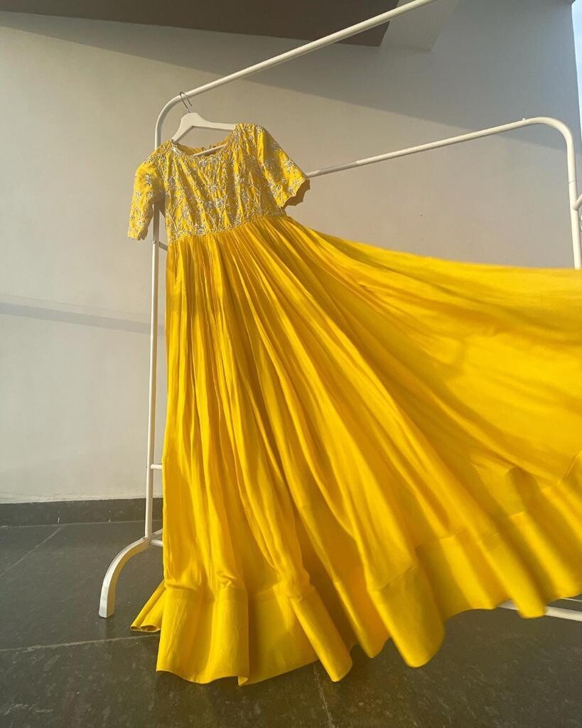 Frock yellow colour top