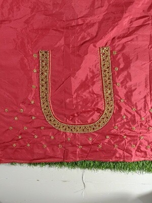 Designer Red Blouse Red & Gold Maggam Work Blouse