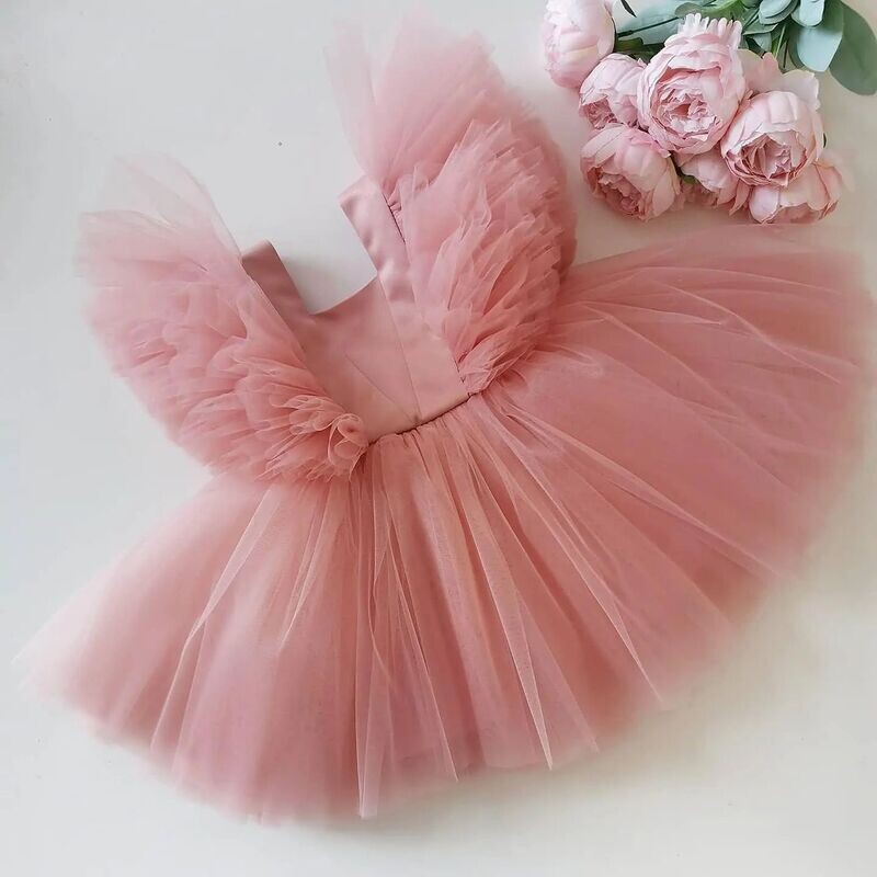 Designer Ruffle Frock - Baby Pink Colour Designer Ruffle Frock - Baby Pink Colour