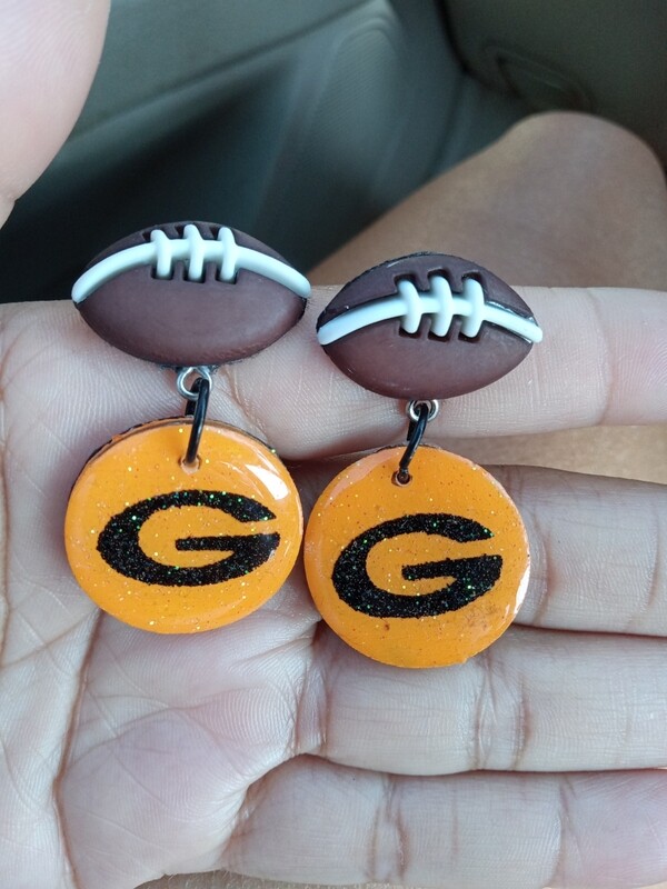 spirit football earrings