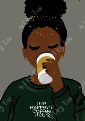 Coffee Wishes | Art Print (Choose Your Favorite Color or Style)