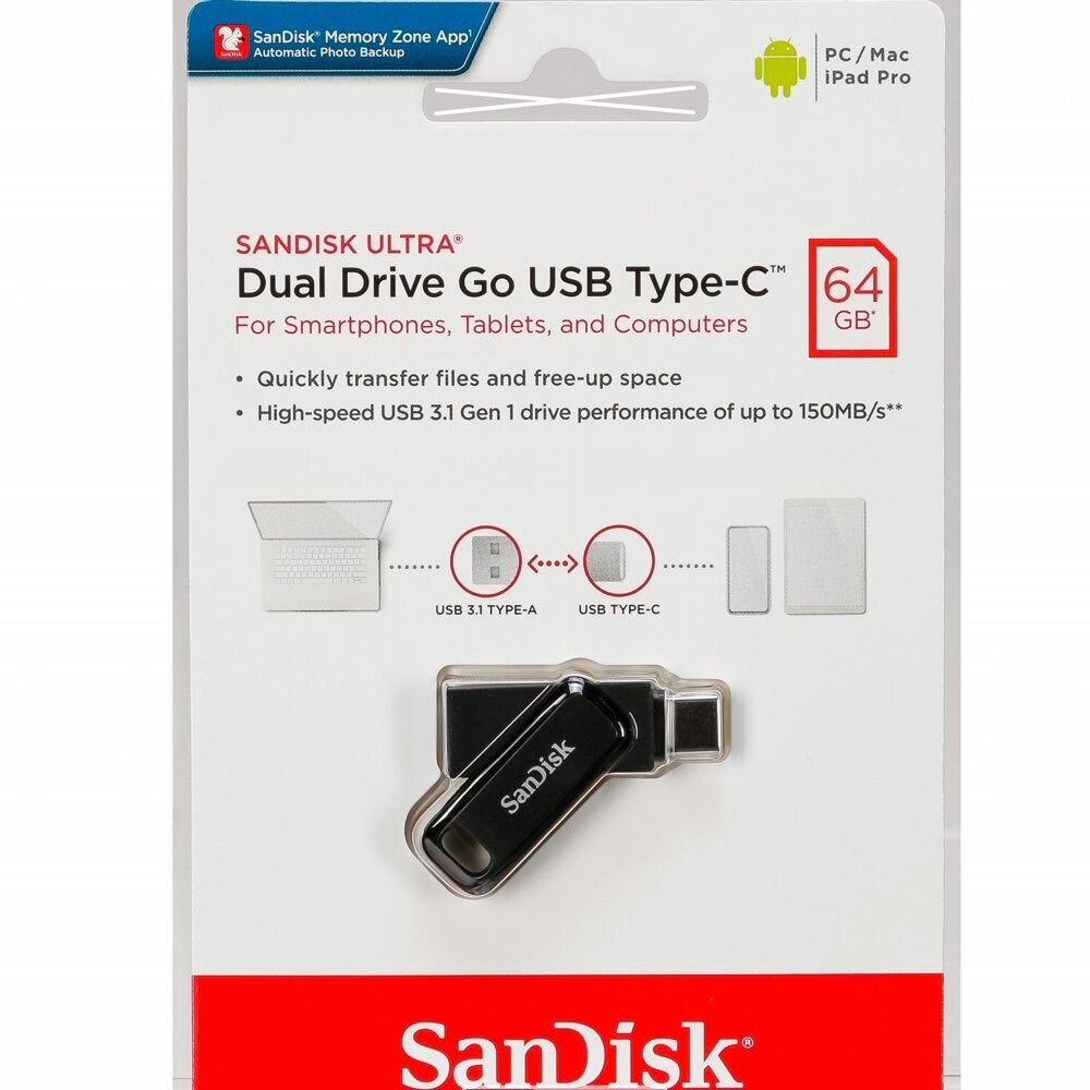 Sandisk Ultra Dual Go USB C 64GB Pendrive