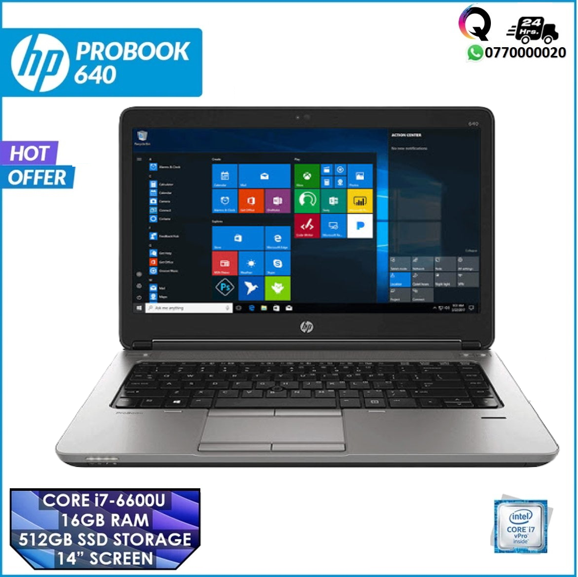 Hp ProBook 640 Core i7 Laptop 14&quot; Screen