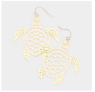 Gold Turtle Time Earrings