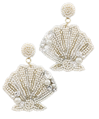 White Pearl Shell Earrings