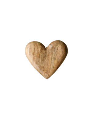 Hand-Carved Mango Wood Heart