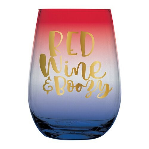 Red, White & Booze Stemless WIne Glass