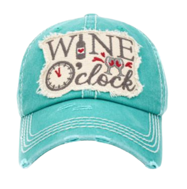 Wine O'clock Teal Cap
