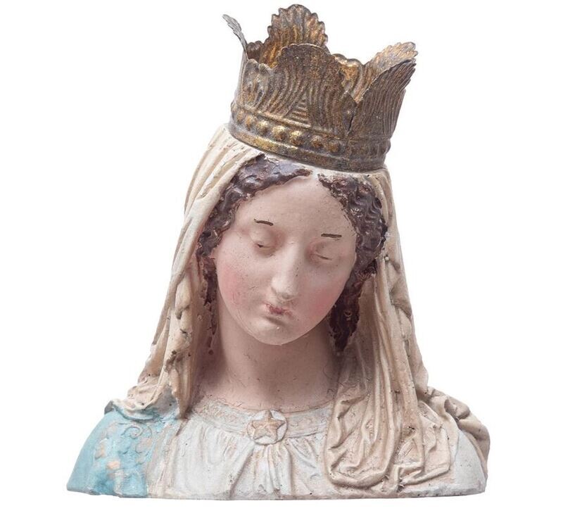 Hand-Painted Magnesia Virgin Mary Bust