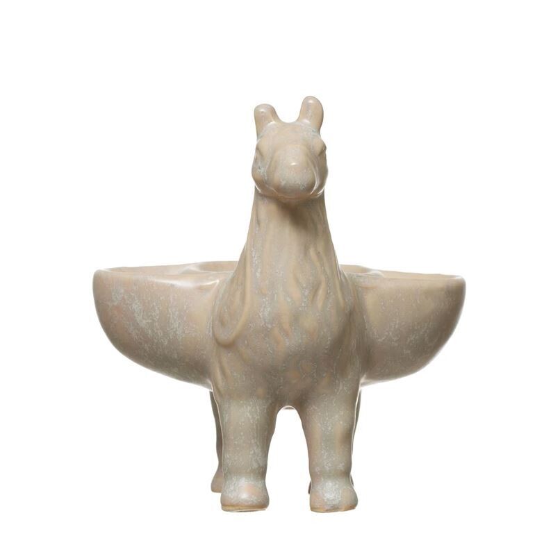 Stoneware Standing Llama Dish