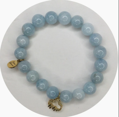 Aquamarine With Pave Bracelet