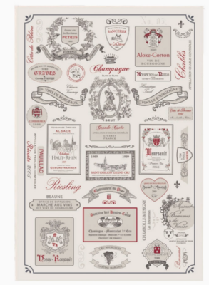 French Wine Label Towel